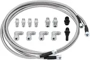 6AN 70" Transmission Fluid Oil Cooler Hose Line kit for GM Chevy Transmission 4L80E TH350 TH400 4L60E 700R4 200-4R TR6060 Ford AOD 4R100 4R70W and C5 Stainless Steel Braided PTFE Hose