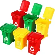 KICHOUSE Child's Learning Trash 6pcs Mini Plastic Toys Lid for Hand-Eye Coordination