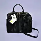 Austin & York Soft Vegan Leather Bag with Quilted Pattern and Tassels