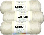 Bulk Buy: Caron Simply Soft Knitting Yarn Solids (3-Pack) Off White H97003-9702