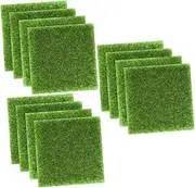 Totority 3sets 4pcs Imitation Grass Mat Realistic Turf Decor for Miniature Gardens Landscapes DIY Projects for Use Safe Material 4pcs*3