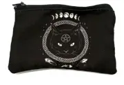 Amazing Pagan Cat Wiccan Purse Coin Zipper Wicca Bag