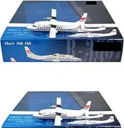 Pre-Built Model Aircraft 1:200 Scale Miniature Airliner Model CAAC for Short 360 B-3601 B-3607 Die-cast Metal Model Collectible Aircraft Miniature Airplane Model(Two Aircraft)