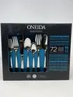 Oneida RIVER MIRROR 72 Piece Silverware Flatware Service for 14 & Serving Pieces
