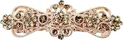 Faship Smoked Topaz Chocolate Brown Rhinestone Crystal Small Floral Hair Barrette Clip