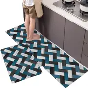 2Pcs Set Kitchen Floor Mats Home Door Mats Easy Clean-Style 5