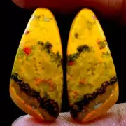 19.60 Cts Natural Bumble Bee Jasper 11X25 mm Cabochon Pair For Earring Gemstone