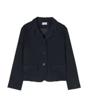 stripe-pattern single-breasted blazer 6 Black