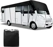 Caravan Cover, Universal Fit 210D Oxford Cloth Waterproof Protective Roof Cover, Breathable Motorhome Top Covers Frost UV Protector Tarpaulin with Retractable Straps for Camper Travel (6.5M*3M)