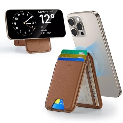 Upgraded MagSafe Wallet, 5 Card-Holder, Magnetic Wallet with Adjustable Stand...