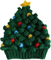 [BIBITIME.] Christmas Tree Star Beanie Knit Hat Colorful Knot Santa Cap Adult/Kid