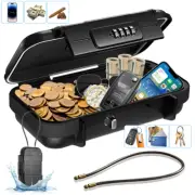 Portable Safe Box, Combination Security Travel Case Lock Box w/ Code Anti-Theft