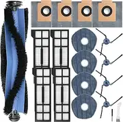 19 Replacement Parts for Eufy X10 Pro Omni Vacuum Cleaner Accessories Kit, 1 Main Brush+ 4 Hepa Filters+ 4 Mop Pads+ 4 Vacuum Bags+ 4 Side Brushs +1 Screwdriver+1 Cleaning Knife