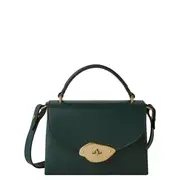 Small Lana Top Handle Mulberry Green High Gloss Leather