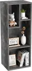 3-Tier Small Bookcase, 4 Cube Bookshelf with Height Difference Shelves for Most