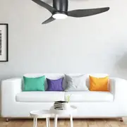 50″ (1250mm) Flush Hugger AC Ceiling Fan w/ 5w LED Light in Titanium, White or Black