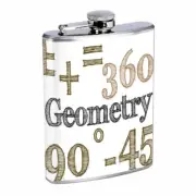 Geometry Em1 Flask 8oz Stainless Steel Hip Drinking Whiskey