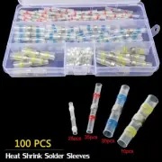 100PCS Waterproof Solder Sleeve Heat Shrink Wire Butt Splice Connector 26-10 AWG