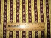 VTG Lori Gardner for Moda *STARS & Squiggles* Stripe Fabric Gold & Wine BTHY