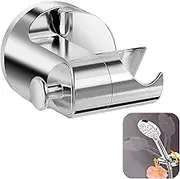 Shower Head Holder Suction Cup, Bathroom Hand Shower Holder No Drilling with 5 Adjustable Angles, Removable Universal Wall Mounted Shower Head Holder, with Adhesive