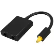Digital SPDIF Optical Audio Splitter 2 Way Toslink Splitter Adapter 1 input 2 Output SPDIF Optical Cable Splitter Hub black
