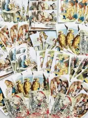 Alice in Wonderland Vintage Printed Cards 50+ Alice Cards Each 1.5x3.5” #AW52
