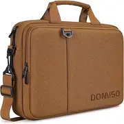 [DOMISO] 15.6 inch Laptop Bag Business Briefcase Water-resistant Notebook Messenger Shoulder Bag for 15.6" ASUS ZenBook Chromebook 15/Lenovo Ideapad ThinkPad/HP Pavilion 15 Envy 15,Brown