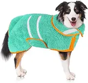 Dog Bathrobe Super Absorbent Dog Towels for Drying Dogs Large Quick Drying Puppy Robes for After Bath Soft Puppy Towel Adjustable Dry Coat to Keep Warm(S-XXL)