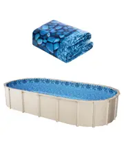 Oval Pool Liner 18x33ft Overlap Style Pool Liner 54in Wall Height