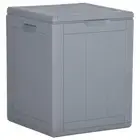90L Grey PP Rattan Garden Storage Box Outdoor Organizer Waterproof Durable