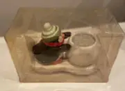 HALLMARK PENGUIN TEA LIGHT HOLDER HOLIDAY SNOWBALL IN BOX WITH CANDLE 2007 NEW!!