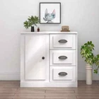 Sideboard Buffet Storage Side Cabinet High Gloss White Engineered Wood 70cm
