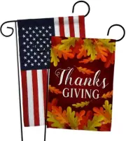 Fall Home American Flag for Outside Banner Pack Lawn Garden Outdoor Wall Post...