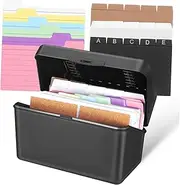 KALLORY 1 Set Set Desktop Storage Box Card Organizer Colored Index Cards Lined Note Cards Index Card Holder with Dividers Ruled Index Cards Cards Index Card Case