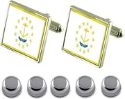 [Select Gifts] Shirt Dress Studs Rhode Island Flag Cufflinks