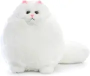 Lertenys Cuddly Cat Soft Toy Stuffed Cat Teddy Plush Animal Toy,Kids Birthday Baby Doll,White Cat Soft Toy (White, 30 CM)