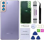 Perzework Rear Back Glass Replacement for Samsung Galaxy S21 Plus 6.7 inches 5G with Reparing Toolkit and Mamual (Phantom Violet)
