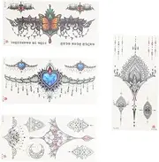 Baluue 4pcs Stickers Stencils for Hands Sleeve Body Temporary Temporary Uv Ink Stick Decoration Body Decal Party Supplies Party Favors Sticker