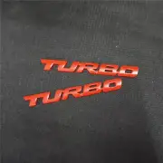 2x Red TURBO Small Glossy Metal Decal Sticker Badge Emblem Fender 3D Trunk Motor (for: MG)