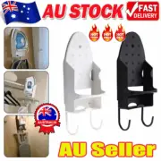 White Iron Storage Holder Wall Mount Ironing Board Hanger Home Organizer Hooks