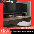 TV stand glass black 110x30x13 modern sleek monitor riser 4140