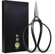 Wazakura Yasugi Steel Made in Japan Traditional Bonsai Scissors 7 inch (180 mm), Pruning Shears, Japanese Gardening Tools - Yasugi Steel Traditional Bonsai Scissors