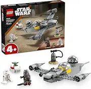 LEGO Star Wars Mando and Grogu’s N-1 Starfighter Toy for 4+ Year Old Boys & Girls, Toddler Building Set with a Mandalorian Minifigure, Grogu Figure & an R5-D4 Droid, Buildable Kids Toys 75410