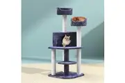i.Pet Cat Tree 126cm Tower Scratching Post Scratcher Condo Trees House Grey
