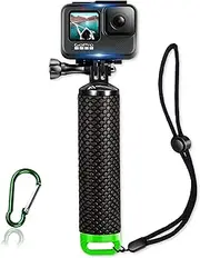 Waterproof Floating Hand Grip Compatible with GoPro Hero 12 11 10 9 8 7 6 5 4 3+ 2 1 Session Black Silver Camera Handler & Handle Mount Accessories Kit for Water Sport and Action Cameras (Green)