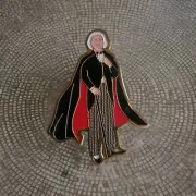 Dracula Brooch Pin White Hair Red Black Cape Vampire Enameled Metal Old Man NEW