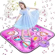 Dance Mat Toys for 3-12 Year Old Girls, Dance Pad with LED Lights, Built-in Music, 6 Game Modes, Electronic Dancing Mat as Christmas Birthday 3 4 5 6 7 8 9+ Girls (Pink) (Purple Pink)