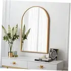 Arched Wall-Mounted Mirror, 24"x36" Arch Bathroom Mirror, Gold Vanity Mirror