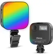 ULANZI U60 RGB Video Lights Black LED Camera Light 360° Full Color Portable Photography Lighting w Quick Release Cold Shoe Adapter and Clip, 2500mAh Rechargeable CRI 95+ 2500-9000K Dimmable Panel Lamp