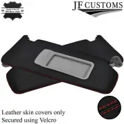 RED STITCHING 2X SUN VISORS REAL LEATHER COVERS FITS BMW E91 E92 2005-13 (for: BMW)